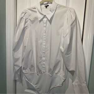 Express Women's White bodysuit Shirt